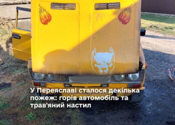 У Переяславі сталося декілька пожеж: горів автомобіль та трав'яний настил