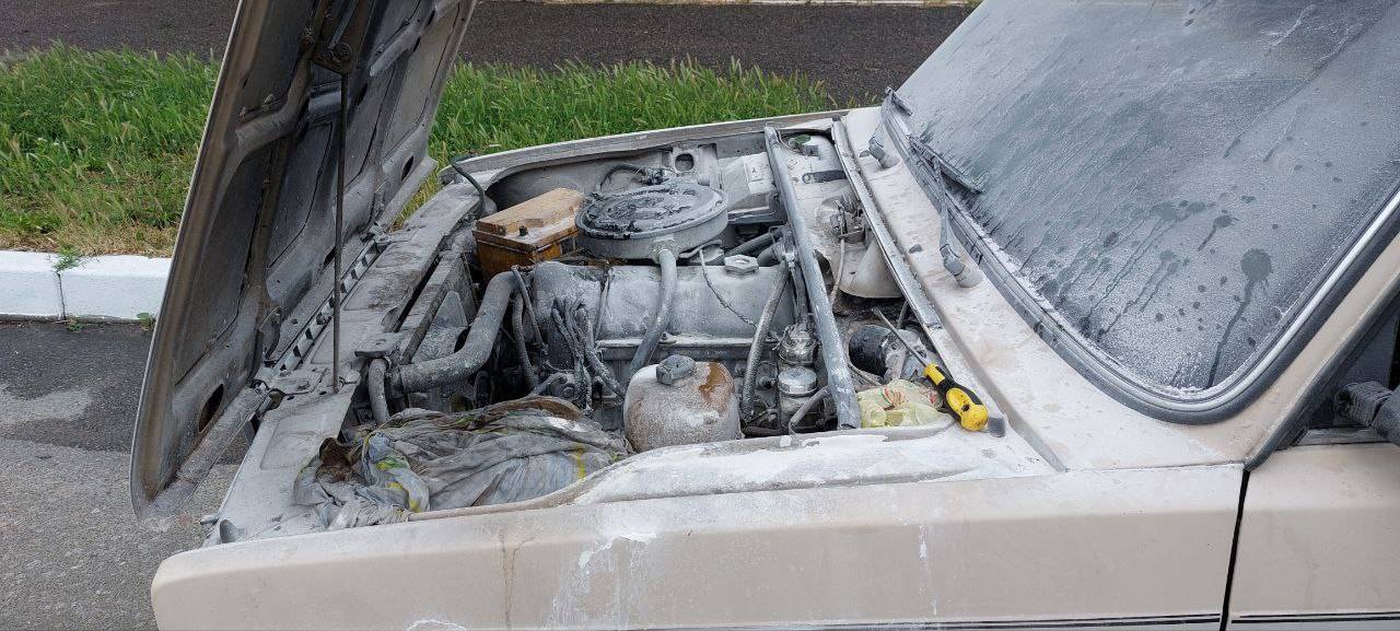 У Переяславі горів автомобіль: фото з місця подій