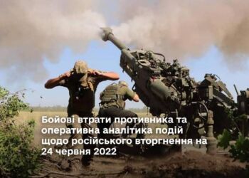 Бойові втрати противника та оперативна аналітика подій щодо російського вторгнення на 24 червня 2022