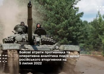 Бойові втрати противника та оперативна аналітика подій щодо російського вторгнення на 5 липня 2022