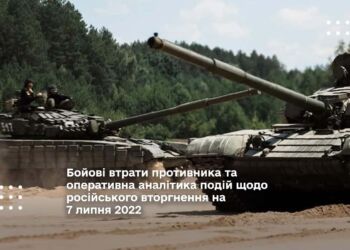 Бойові втрати противника та оперативна аналітика подій щодо російського вторгнення на 7 липня 2022