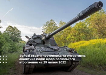 Бойові втрати противника та оперативна аналітика подій щодо російського вторгнення на 29 липня 2022