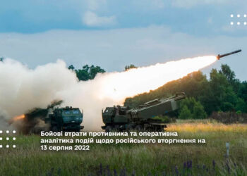 Бойові втрати противника та оперативна аналітика подій щодо російського вторгнення на 13 серпня 2022