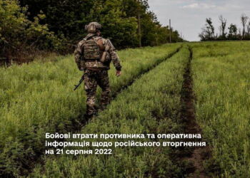 Бойові втрати противника та оперативна інформація щодо російського вторгнення на 21 серпня 2022