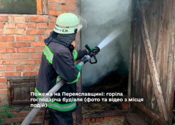 Пожежа на Переяславщині: горіла господарча будівля (фото та відео з місця подій)