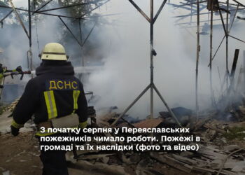 З початку серпня у Переяславських пожежників чимало роботи. Пожежі в громаді та їх наслідки (фото та відео)