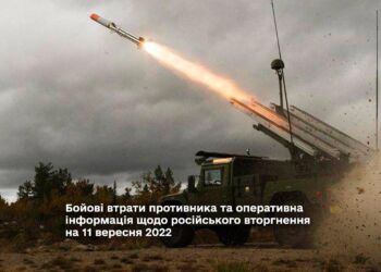Бойові втрати противника та оперативна інформація щодо російського вторгнення на 11 вересня 2022
