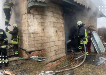 У Переяславі горіла господарча будівля (фото та відео)