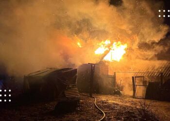 На Переяславщині загорілася приватна господарча будівля: деталі пожежі (фото та відео)