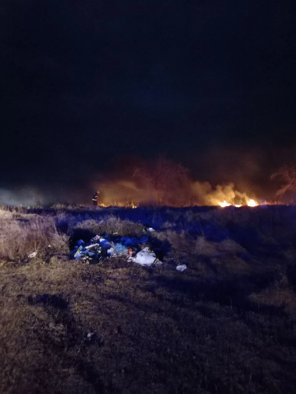 На Переяславщині горів трав’яний настил (фото)