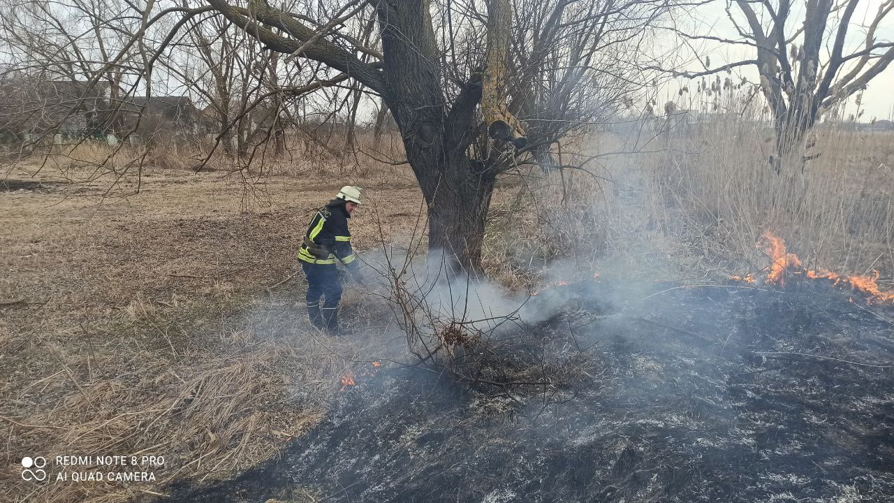 За минулу добу переяславські рятувальники тричі виїжджали для гасіння трав'яного настилу (фото)