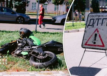 У центрі Переяслава сталась ДТП: водія мотоцикла госпіталізовано (фото та відео з місця події)