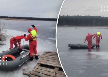 На Переяславщині рятувальники витягли рибалку з крижаної пастки (відео)