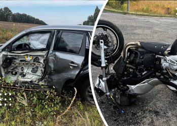 На Переяславщині мотоцикліст врізався у автомобіль, його госпіталізували з численними травмами – дайджест поліції