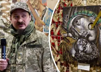 Захисник з позивним «Художник» Сергій Герасименко презентував у Переяславі виставку ікон, написаних на «уламках війни»