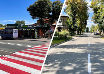 У Переяславі нанесли дорожню розмітку на 24 вулицях, оновили позначення пішохідних переходів та автобусних зупинок
