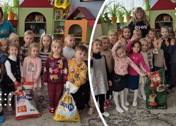 Вихованці переяславського садочка «Любавонька» передали місцевому притулку корм для собак