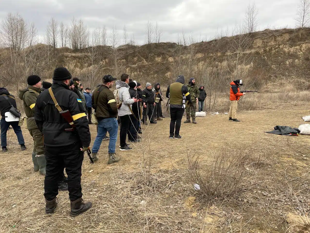 Тренування Переяславських добровольців у кінці лютого 2022 року