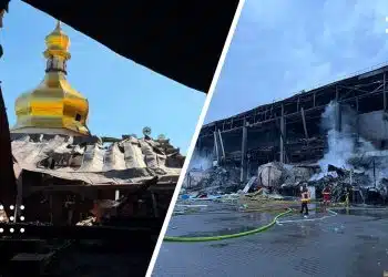 Під час нічної атаки згоріли унікальні фонди кіностудії Довженка, термінал «Нової пошти» та пошкоджено Києво-Печерську лавру