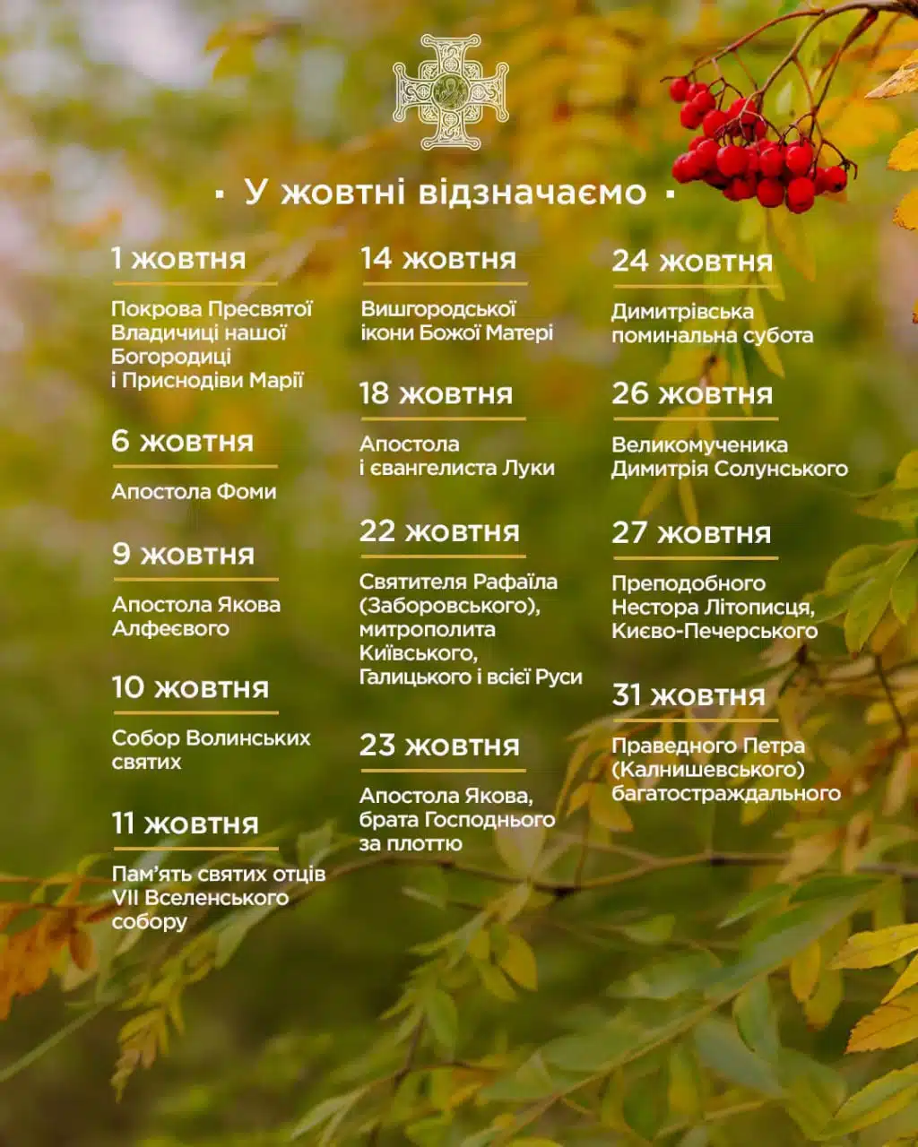 Димитрівська поминальна субота: традиції поминання та повний церковний календар на жовтень — фото 2